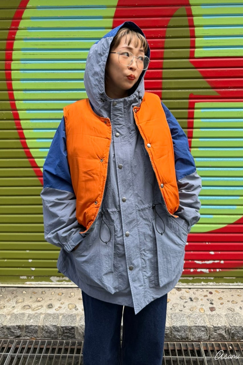 【WEB限定】ブロッキングマウンテンパーカー 柄NVY FREE