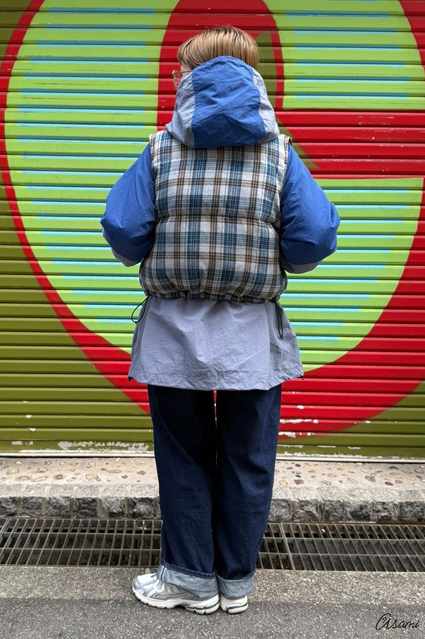 【WEB限定】ブロッキングマウンテンパーカー 柄NVY FREE