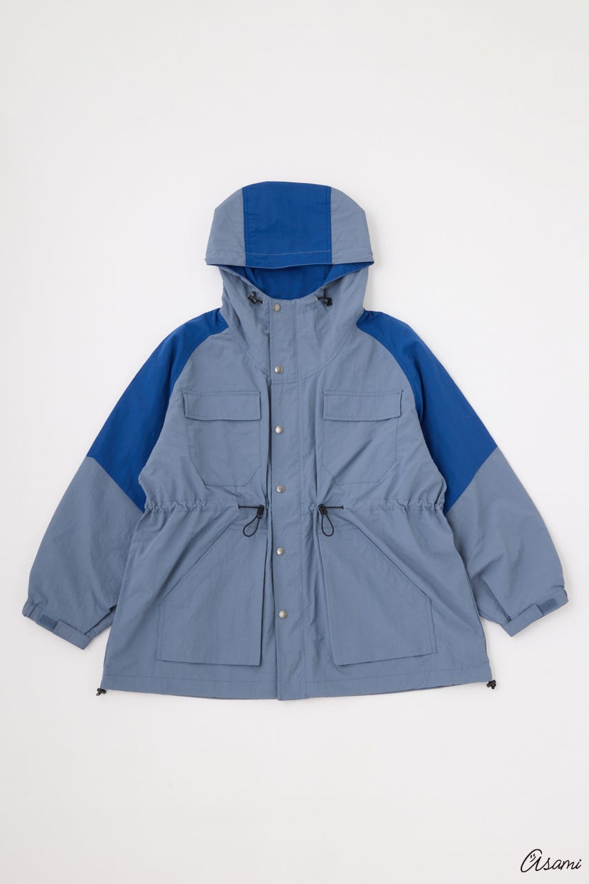 【WEB限定】ブロッキングマウンテンパーカー 柄NVY FREE