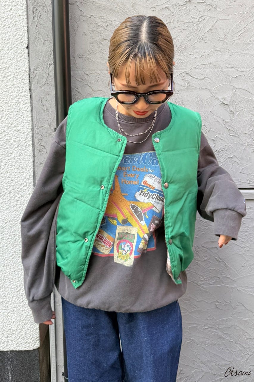 【WEB限定】チェックパファーベスト 柄BEG FREE