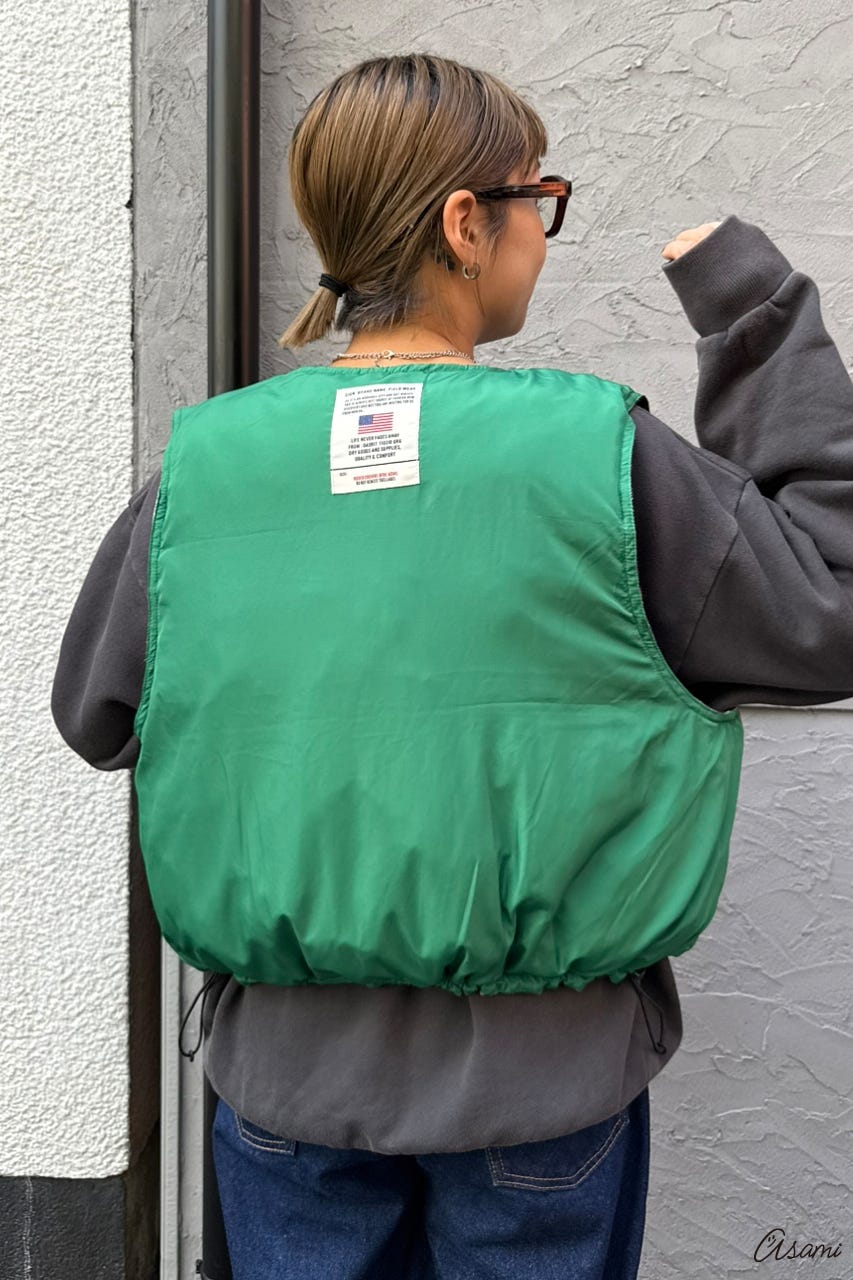 【WEB限定】チェックパファーベスト 柄BEG FREE