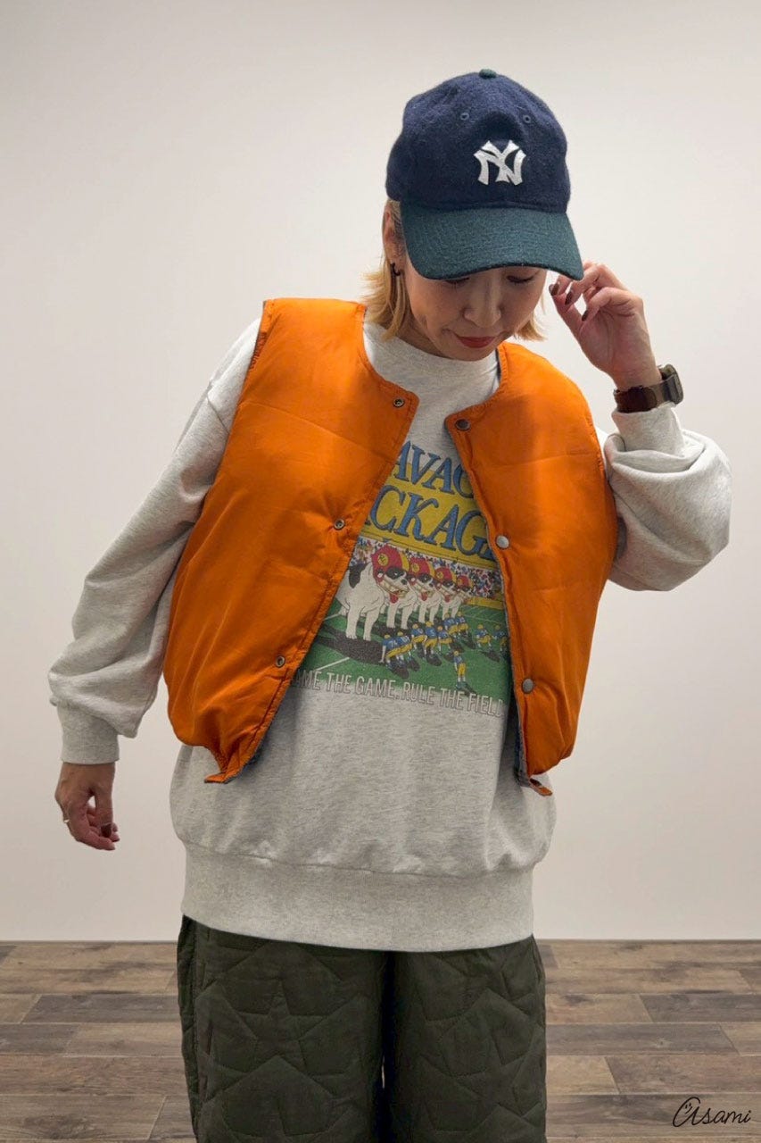 【WEB限定】チェックパファーベスト 柄BLU FREE