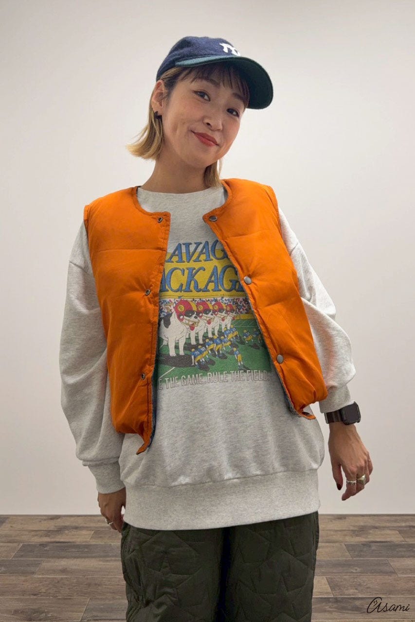 【WEB限定】チェックパファーベスト 柄BLU FREE