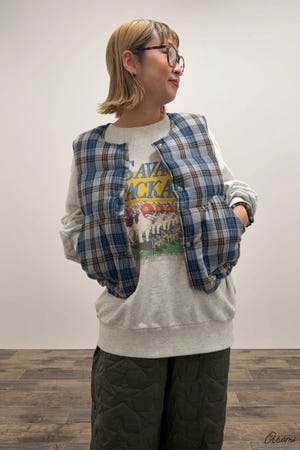 【WEB限定】チェックパファーベスト