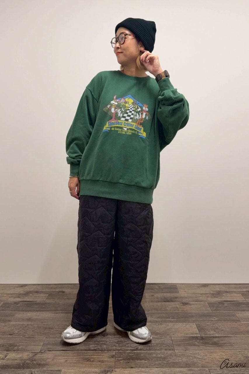 【WEB限定】スターキルティングパンツ BLK FREE