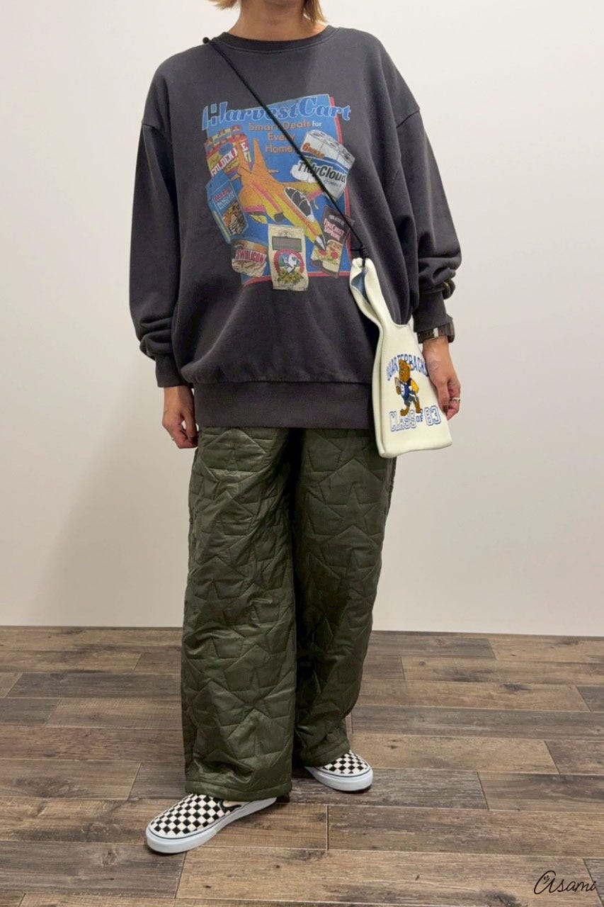 【WEB限定】Vintage likeスウェットトップス C.GRY FREE