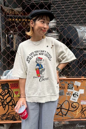 【WEB限定】ダメージハーフスリーブスウェット