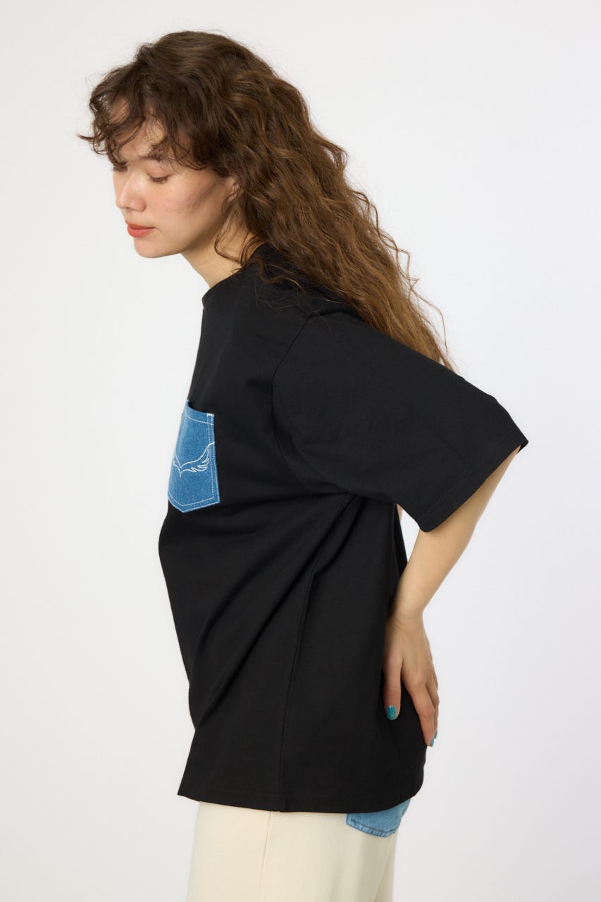 （UNISEX）【WEB限定】デニムポケットパッチTシャツ BLK FREE