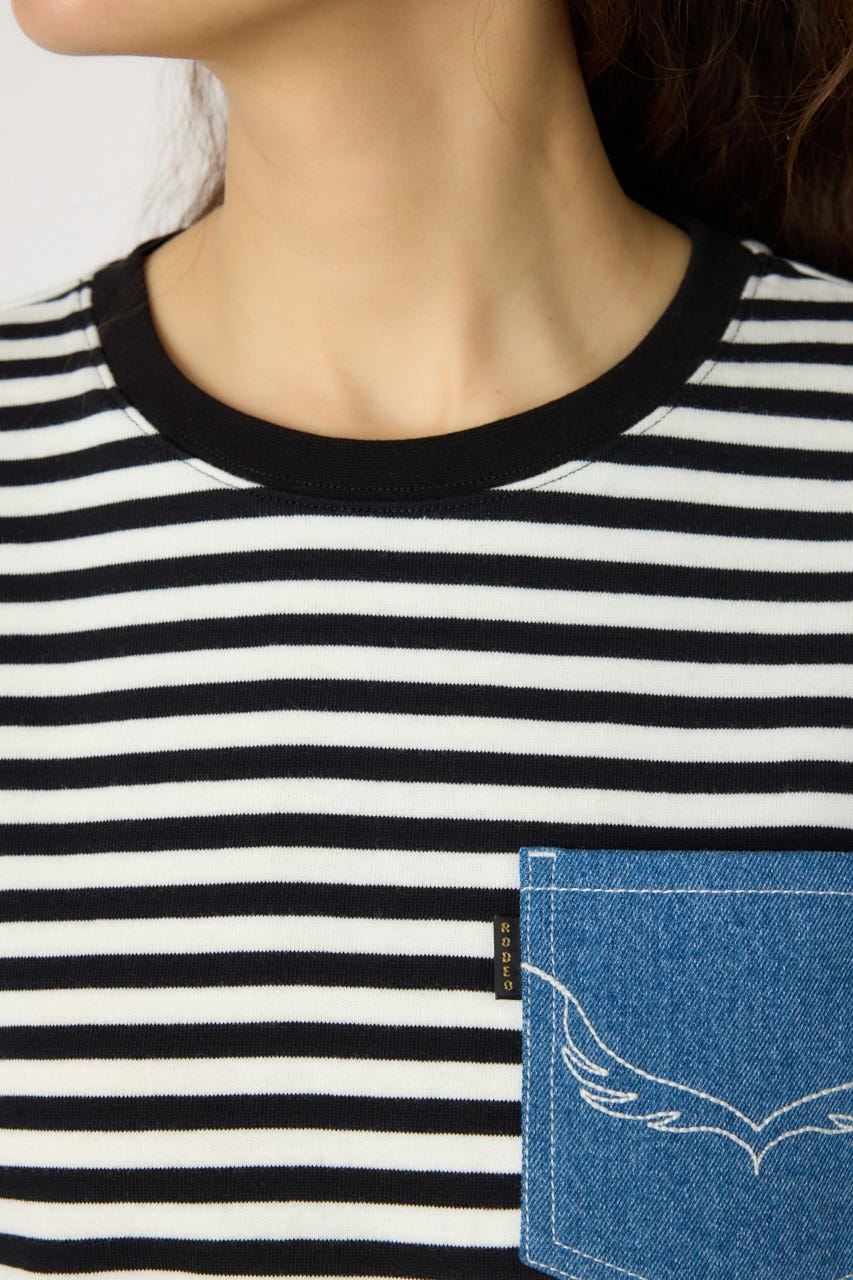 （UNISEX）【WEB限定】デニムポケットパッチTシャツ 柄BLK FREE