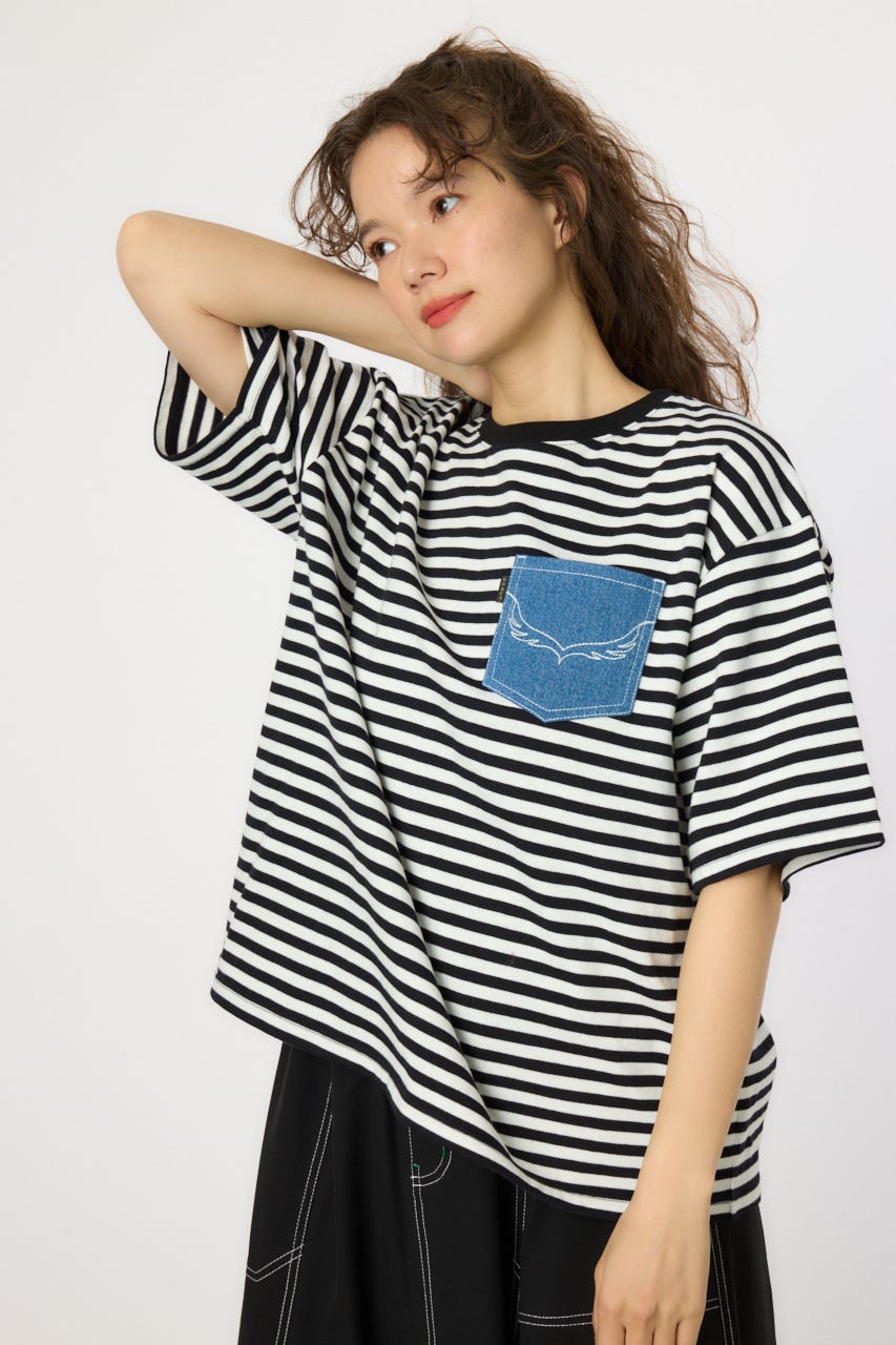 （UNISEX）【WEB限定】デニムポケットパッチTシャツ 柄BLK FREE