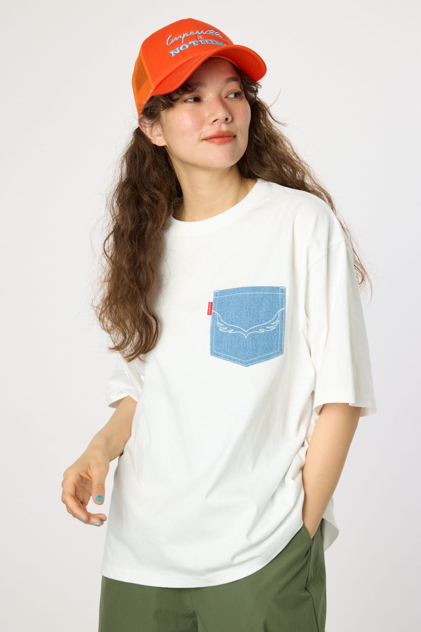 （UNISEX）【WEB限定】デニムポケットパッチTシャツ O/WHT FREE