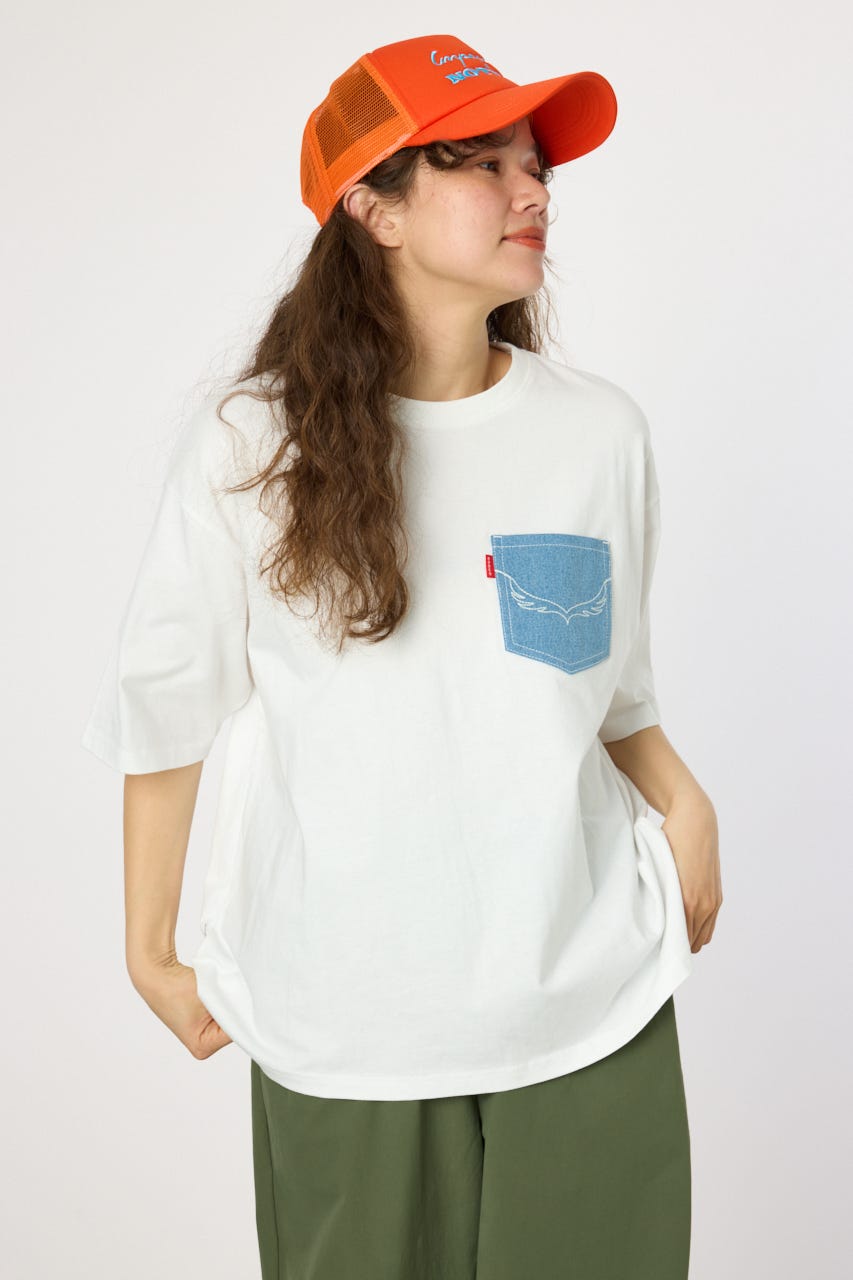 （UNISEX）【WEB限定】デニムポケットパッチTシャツ O/WHT FREE