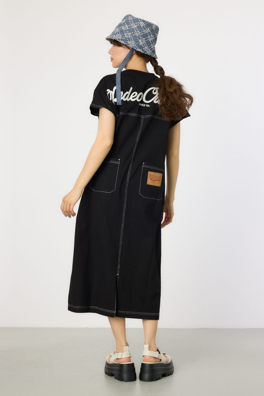 【WEB限定】デニムポケットステッチワンピース BLK FREE