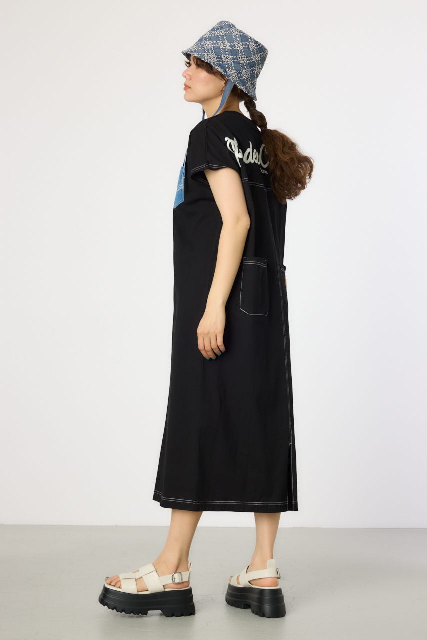 【WEB限定】デニムポケットステッチワンピース BLK FREE
