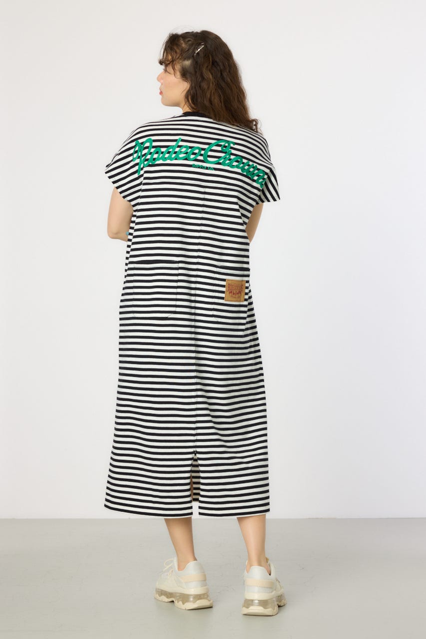 【WEB限定】デニムポケットステッチワンピース 柄BLK FREE