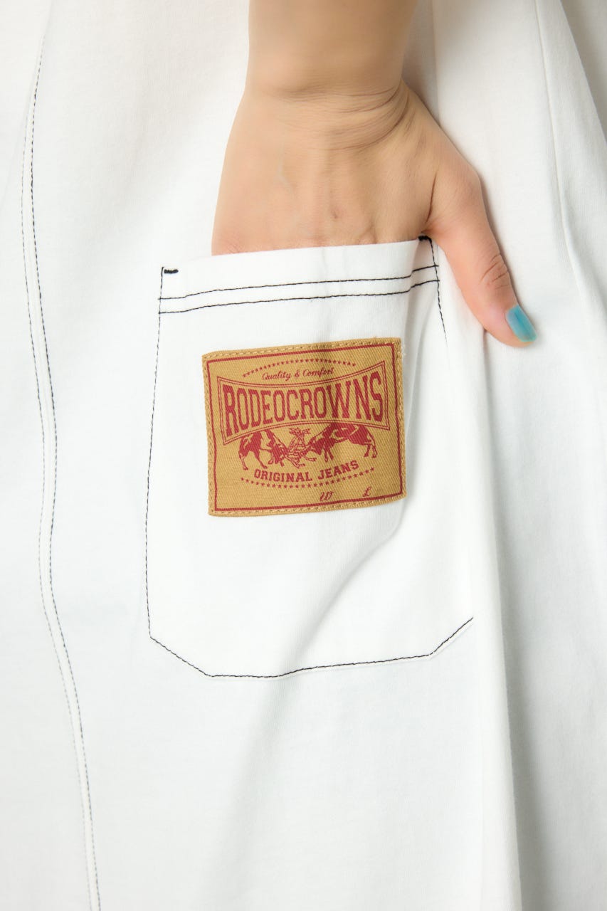 【WEB限定】デニムポケットステッチワンピース O/WHT FREE