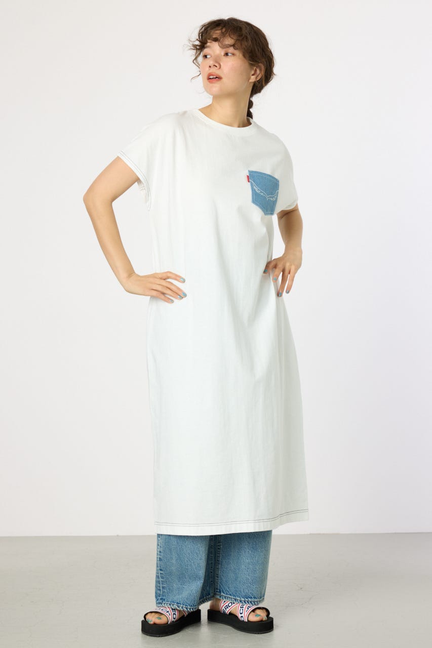 【WEB限定】デニムポケットステッチワンピース O/WHT FREE