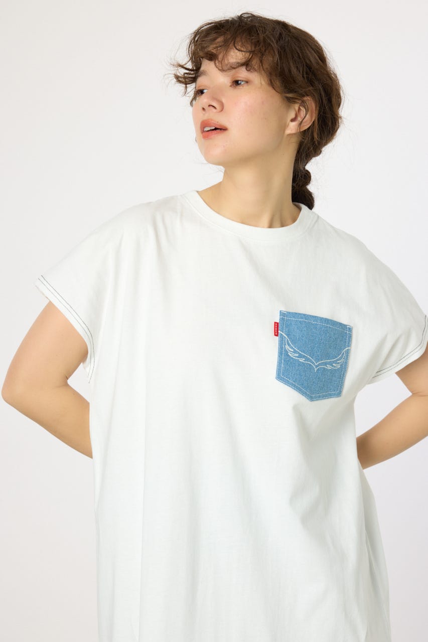 【WEB限定】デニムポケットステッチワンピース O/WHT FREE