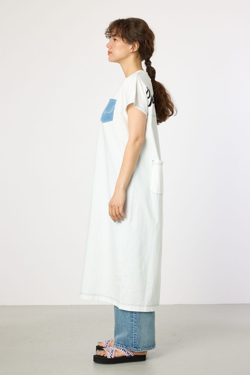 【WEB限定】デニムポケットステッチワンピース O/WHT FREE