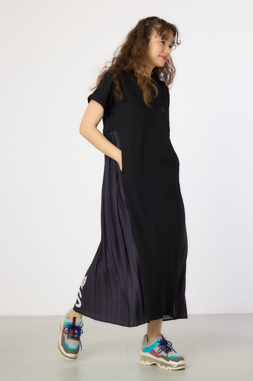 【WEB限定】バックプリーツマキシワンピース BLK FREE