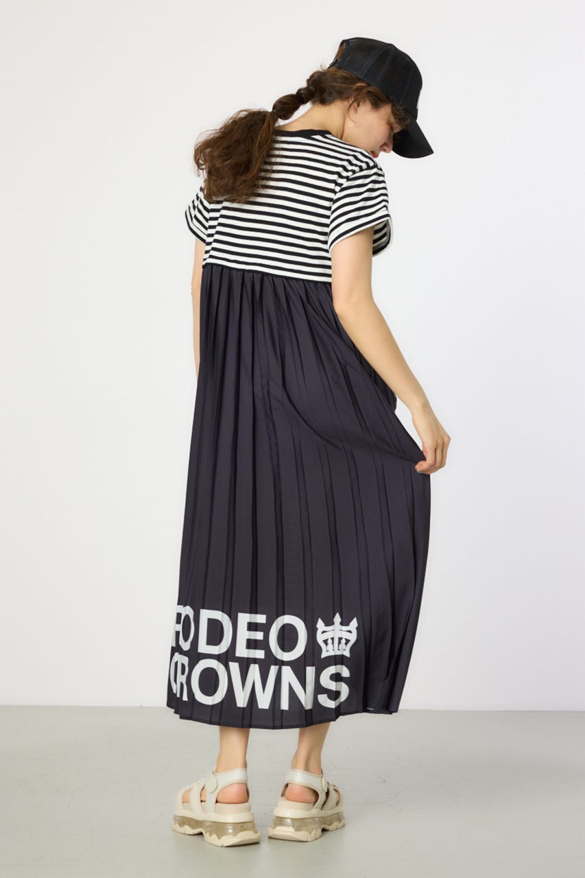 【WEB限定】バックプリーツマキシワンピース 柄BLK FREE