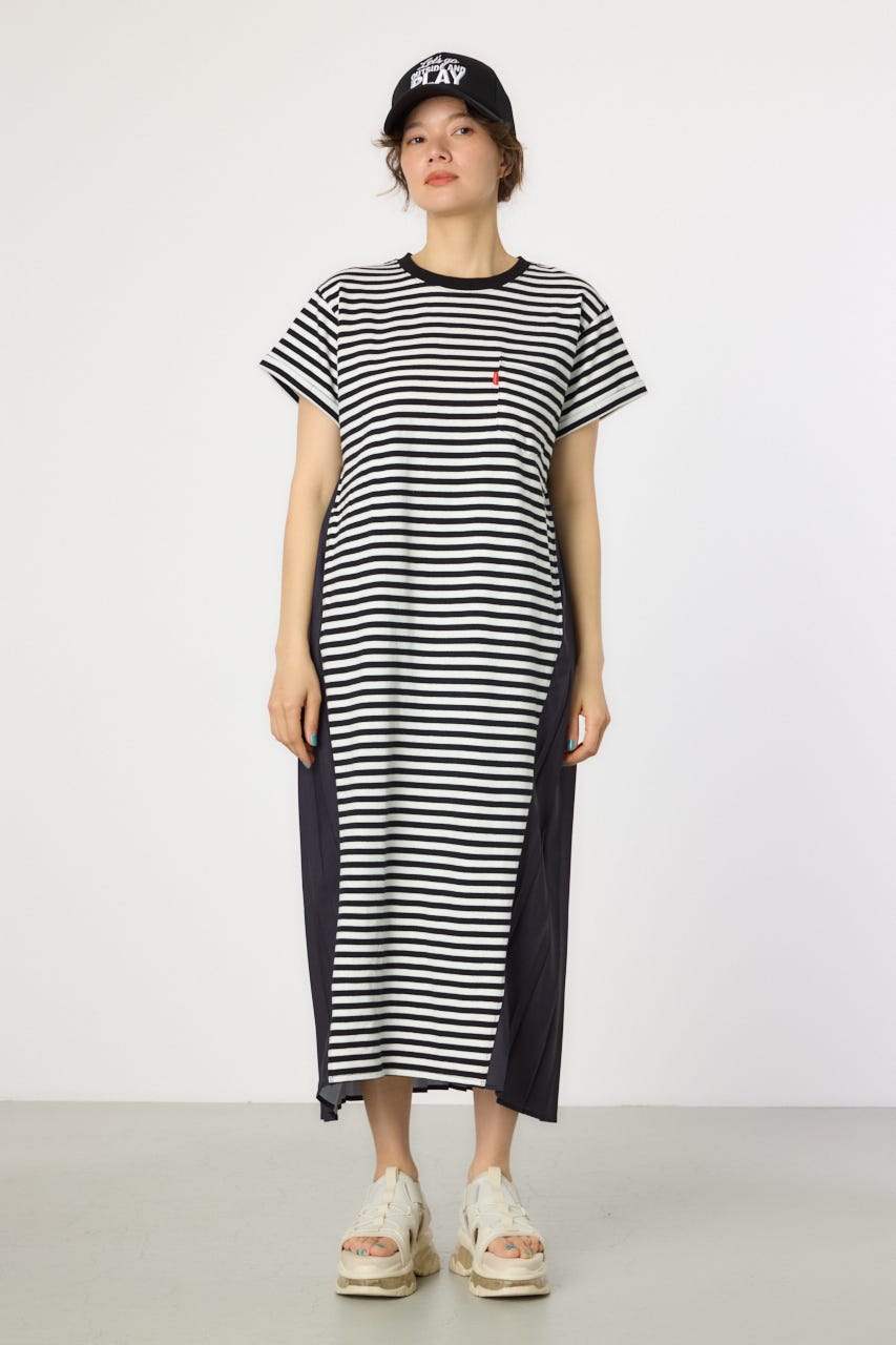 【WEB限定】バックプリーツマキシワンピース 柄BLK FREE