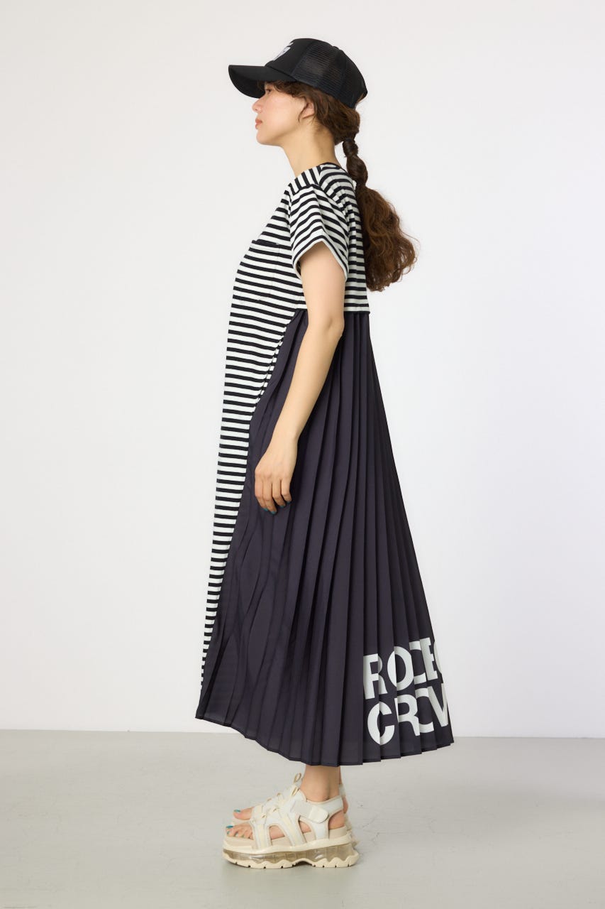 【WEB限定】バックプリーツマキシワンピース 柄BLK FREE