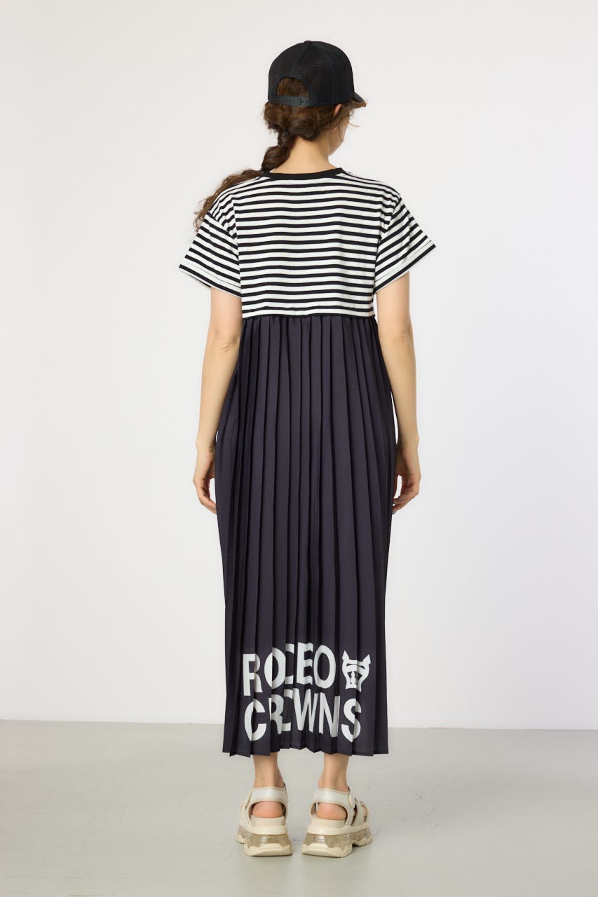 【WEB限定】バックプリーツマキシワンピース 柄BLK FREE