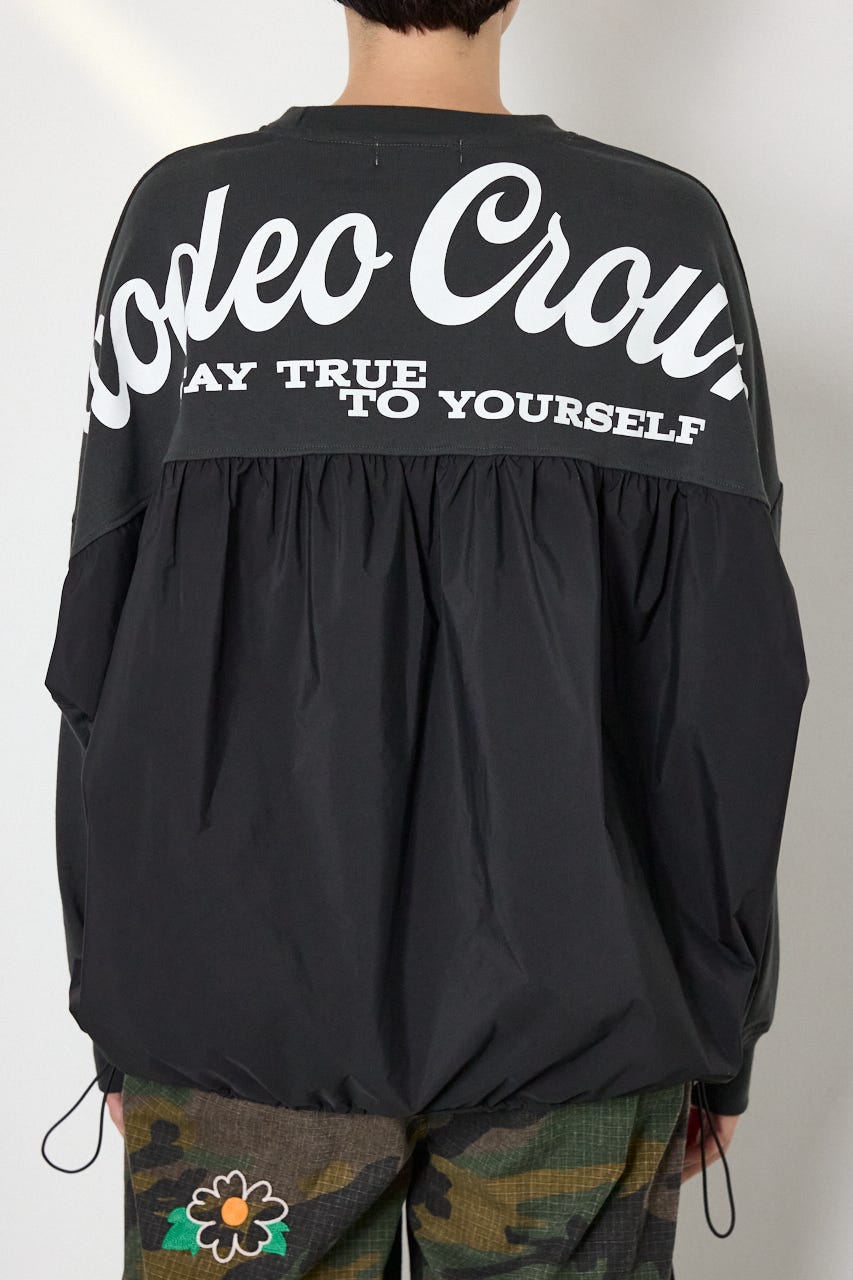 【WEB限定】布帛切替ロゴロングTシャツ C.GRY FREE