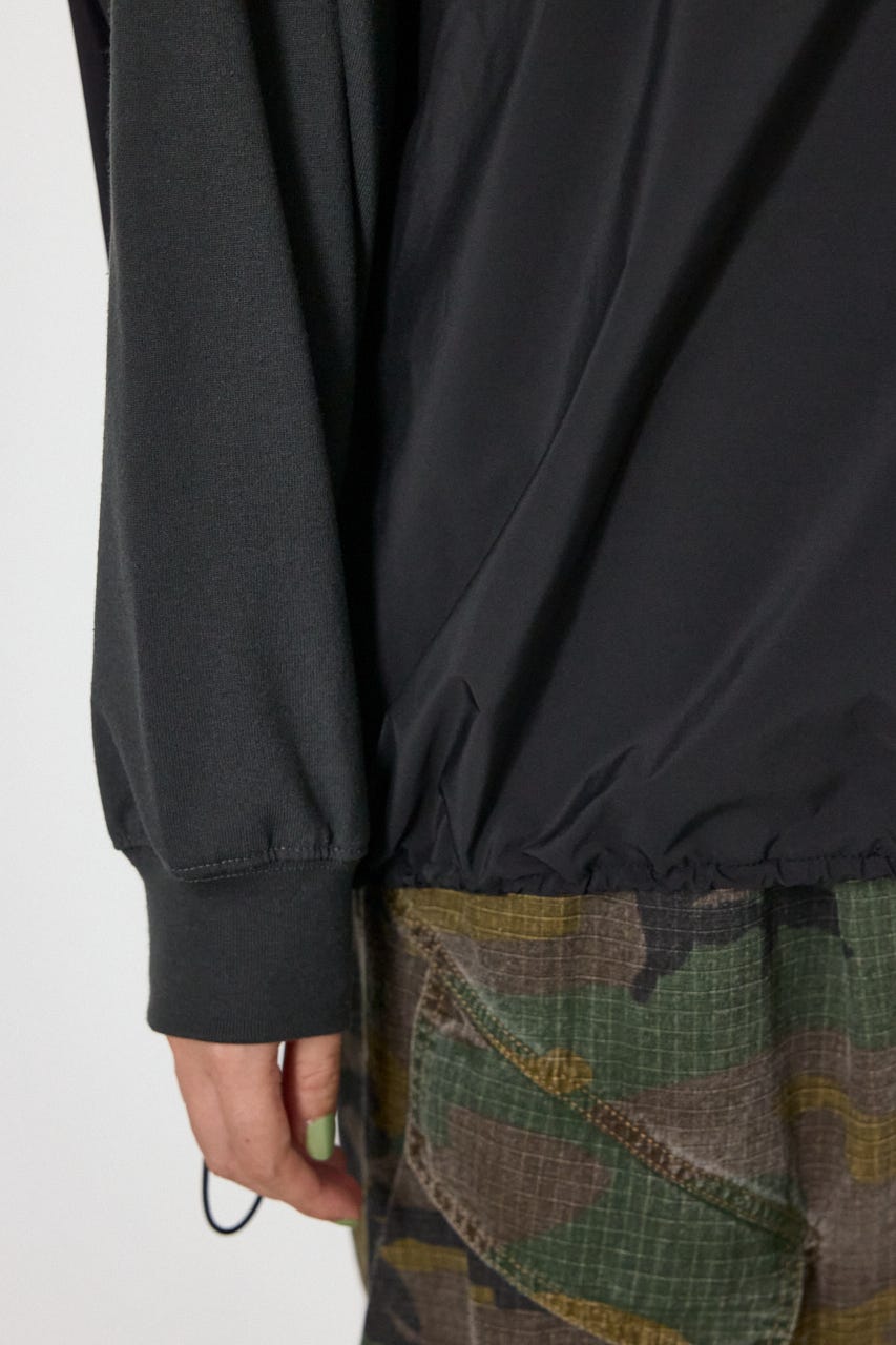【WEB限定】布帛切替ロゴロングTシャツ C.GRY FREE