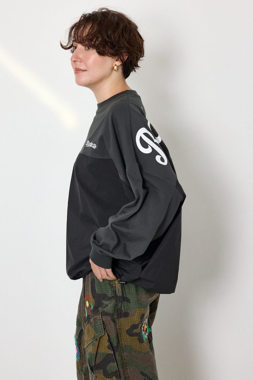 【WEB限定】布帛切替ロゴロングTシャツ C.GRY FREE