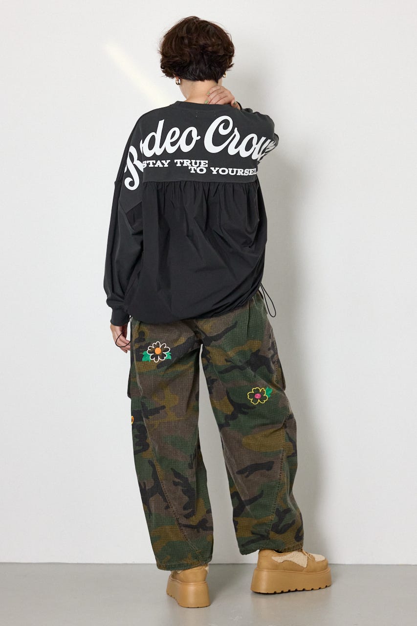 【WEB限定】布帛切替ロゴロングTシャツ C.GRY FREE