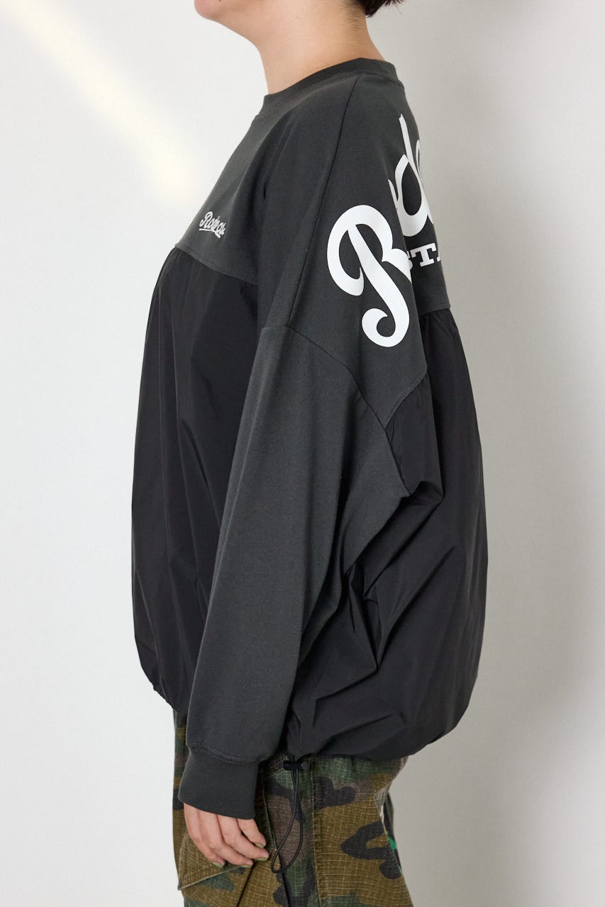 【WEB限定】布帛切替ロゴロングTシャツ C.GRY FREE
