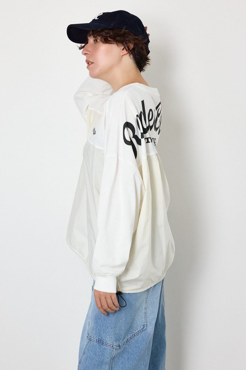 【WEB限定】布帛切替ロゴロングTシャツ O/WHT FREE