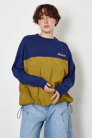 【WEB限定】布帛切替ロゴロングTシャツ