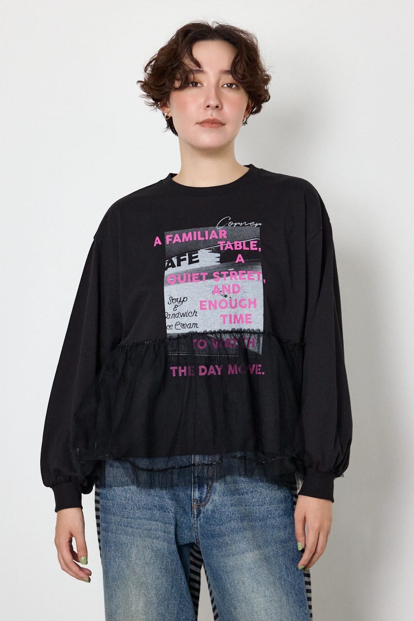【WEB限定】チュールドッキングトップス BLK FREE