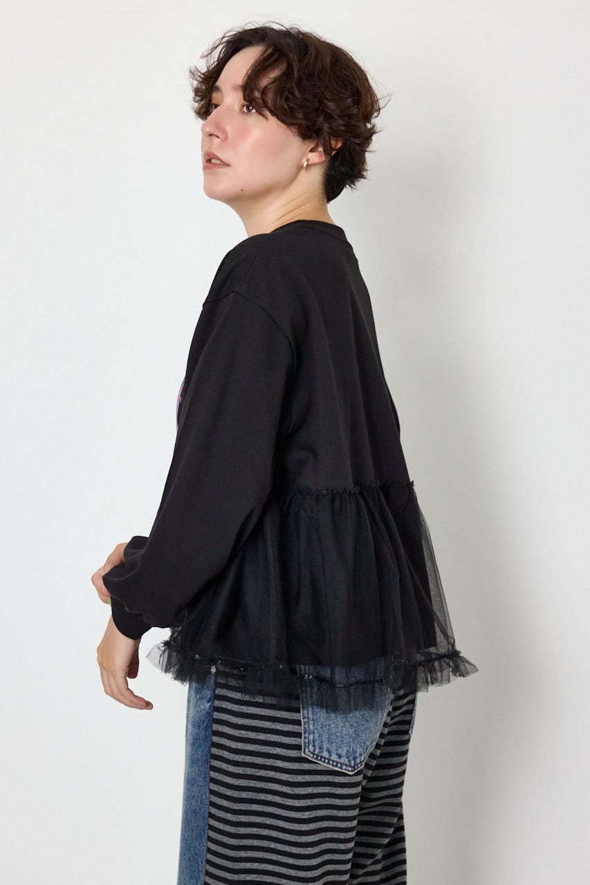 【WEB限定】チュールドッキングトップス BLK FREE
