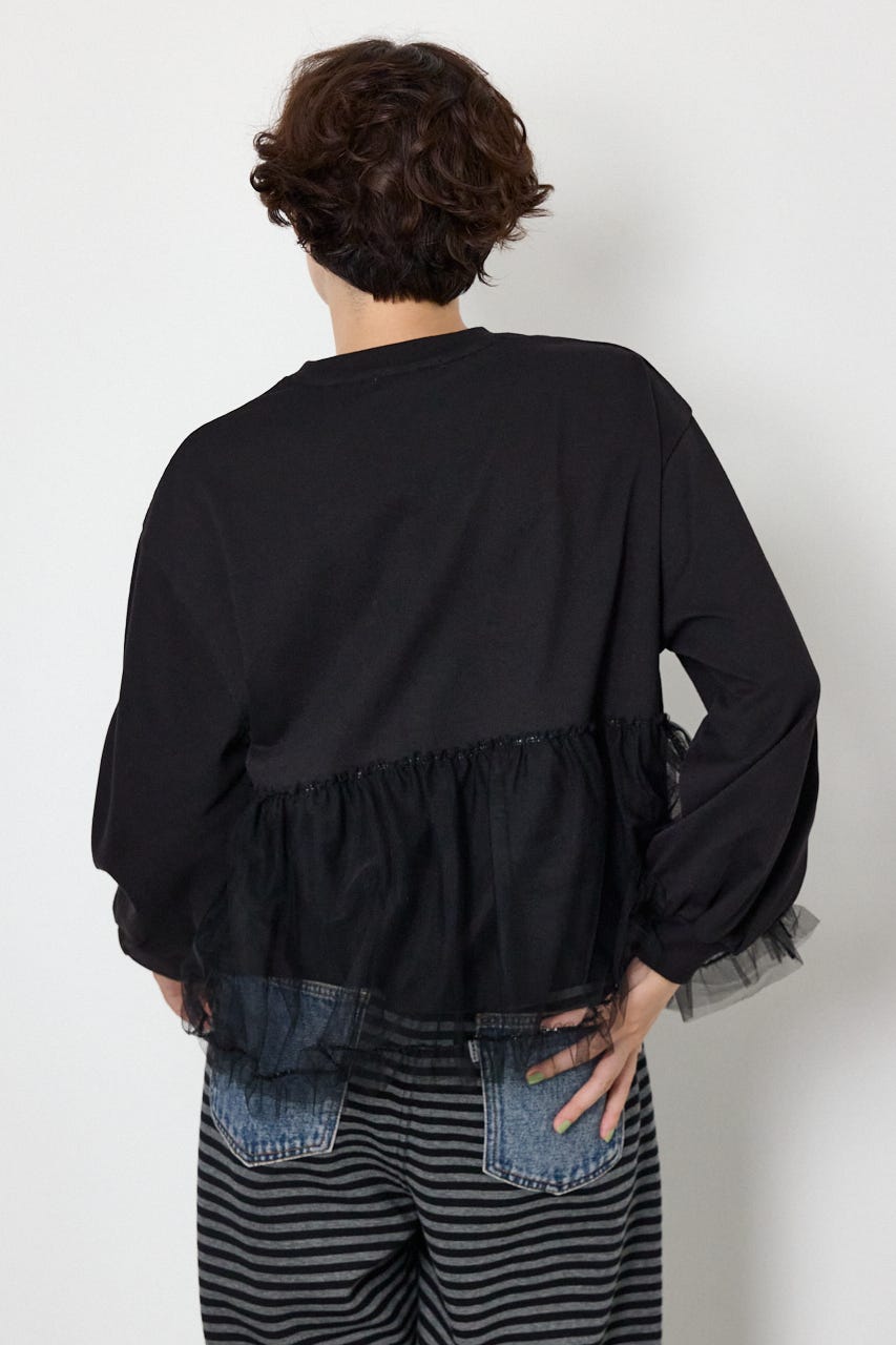 【WEB限定】チュールドッキングトップス BLK FREE