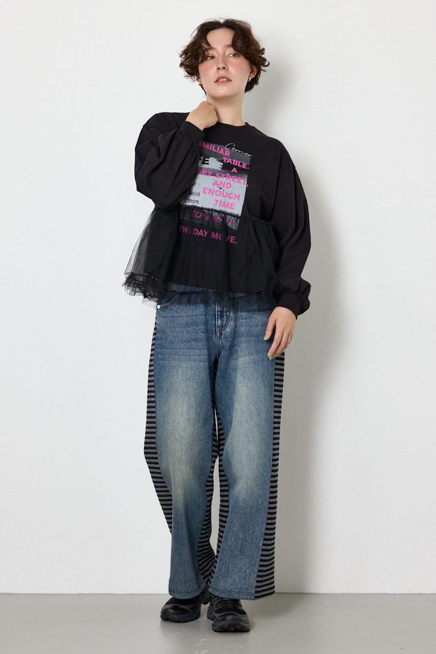 【WEB限定】チュールドッキングトップス BLK FREE