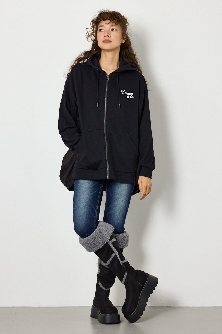 【WEB限定】ドッキングスクリプトロゴZIPパーカー BLK FREE