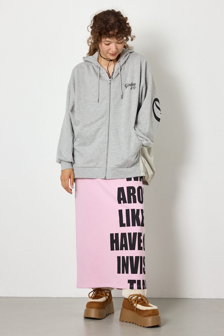 【WEB限定】ドッキングスクリプトロゴZIPパーカー T.GRY FREE
