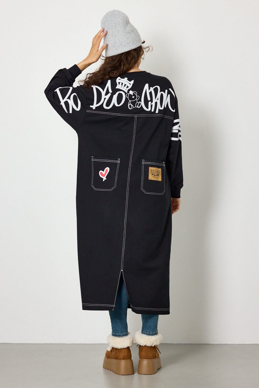 【WEB限定】BRIDGE BEAR カラーステッチワンピース BLK FREE