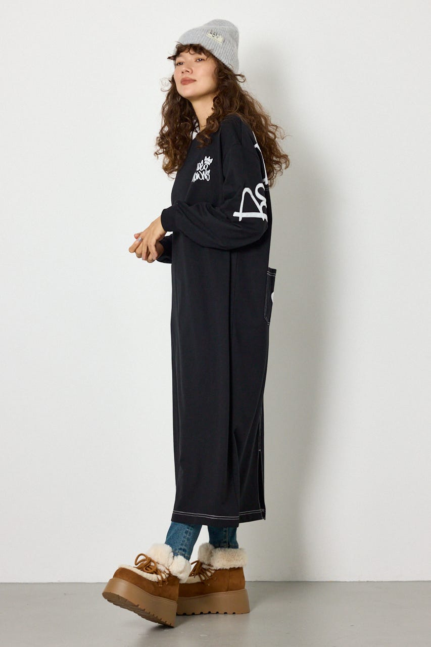 【WEB限定】BRIDGE BEAR カラーステッチワンピース BLK FREE