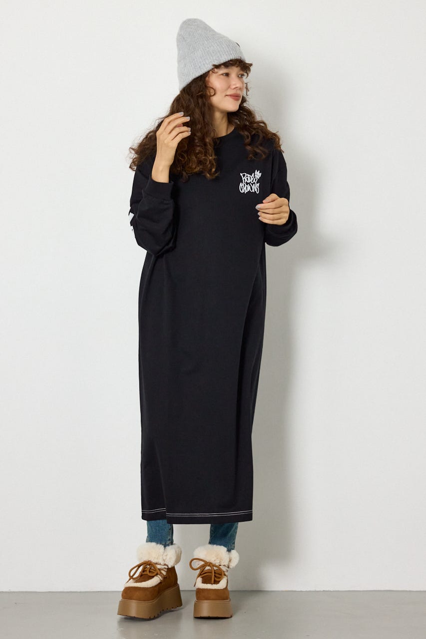 【WEB限定】BRIDGE BEAR カラーステッチワンピース BLK FREE