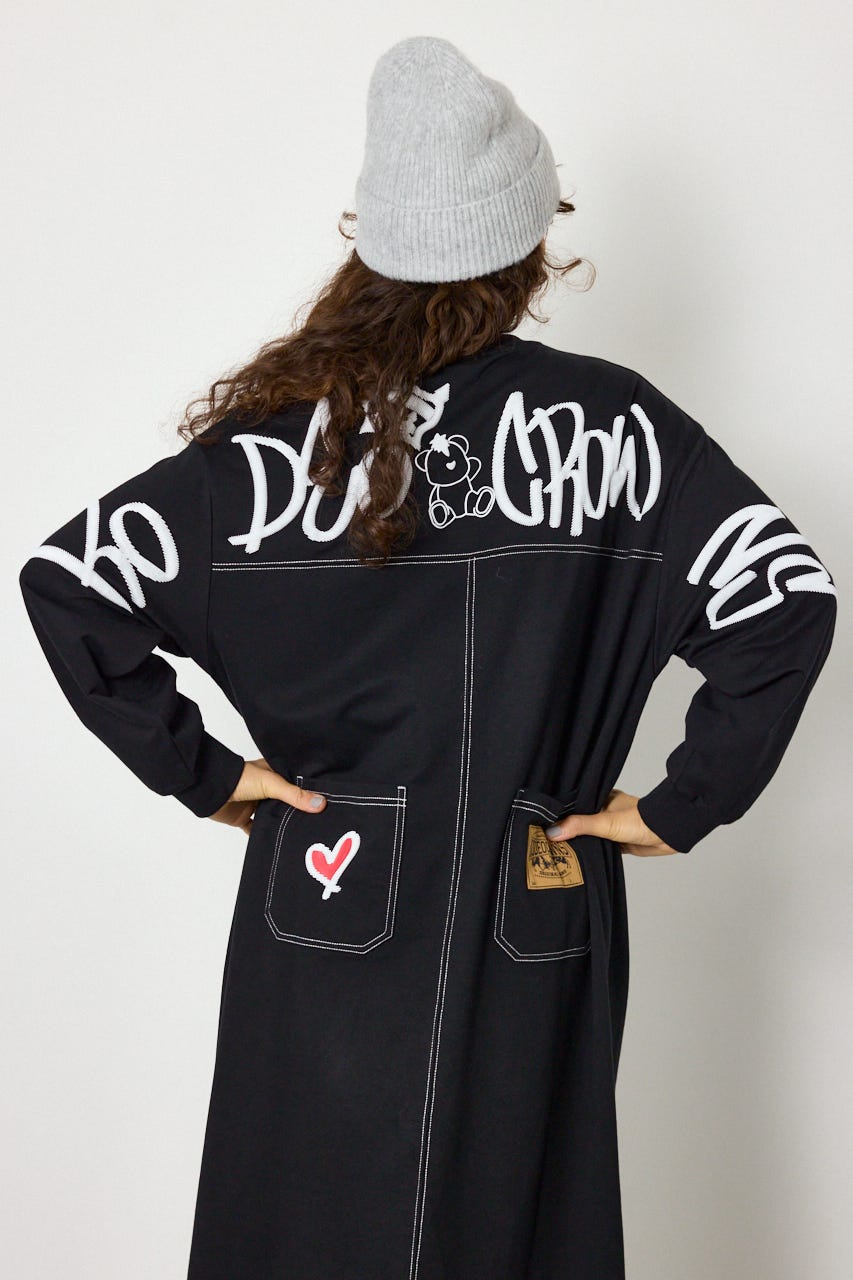 【WEB限定】BRIDGE BEAR カラーステッチワンピース BLK FREE