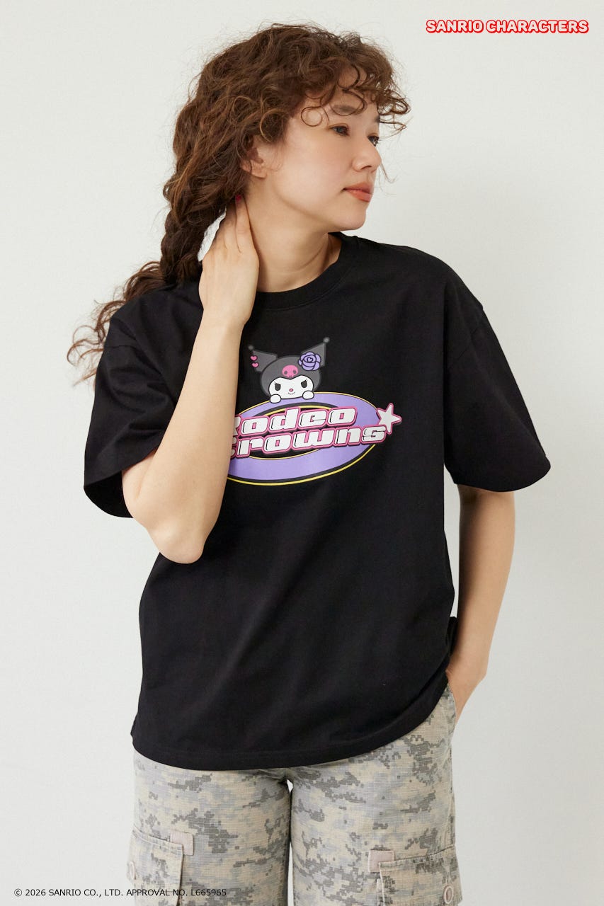 【WEB限定】＜UNISEX＞(サンリオキャラクターズ) Y2KロゴTシャツ BLK L