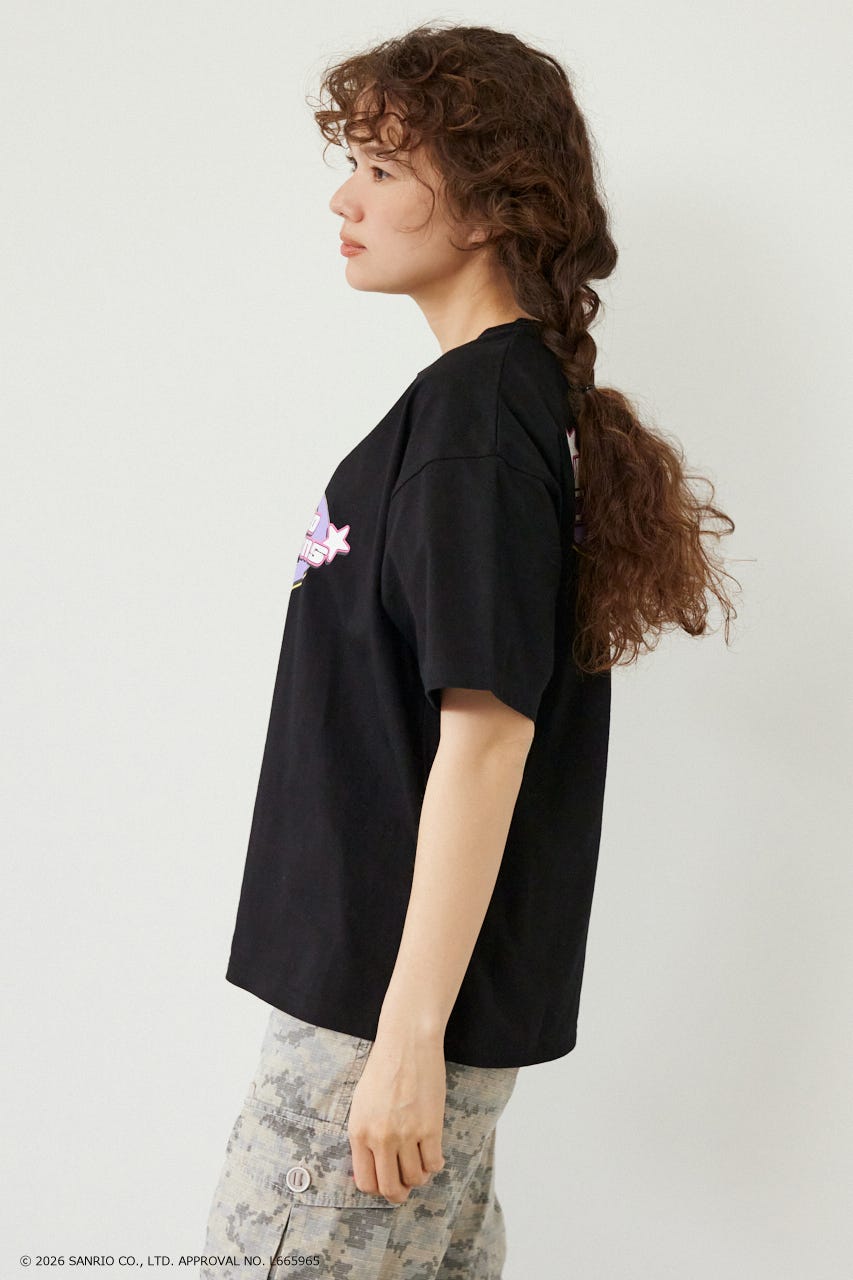 【WEB限定】＜UNISEX＞(サンリオキャラクターズ) Y2KロゴTシャツ BLK L