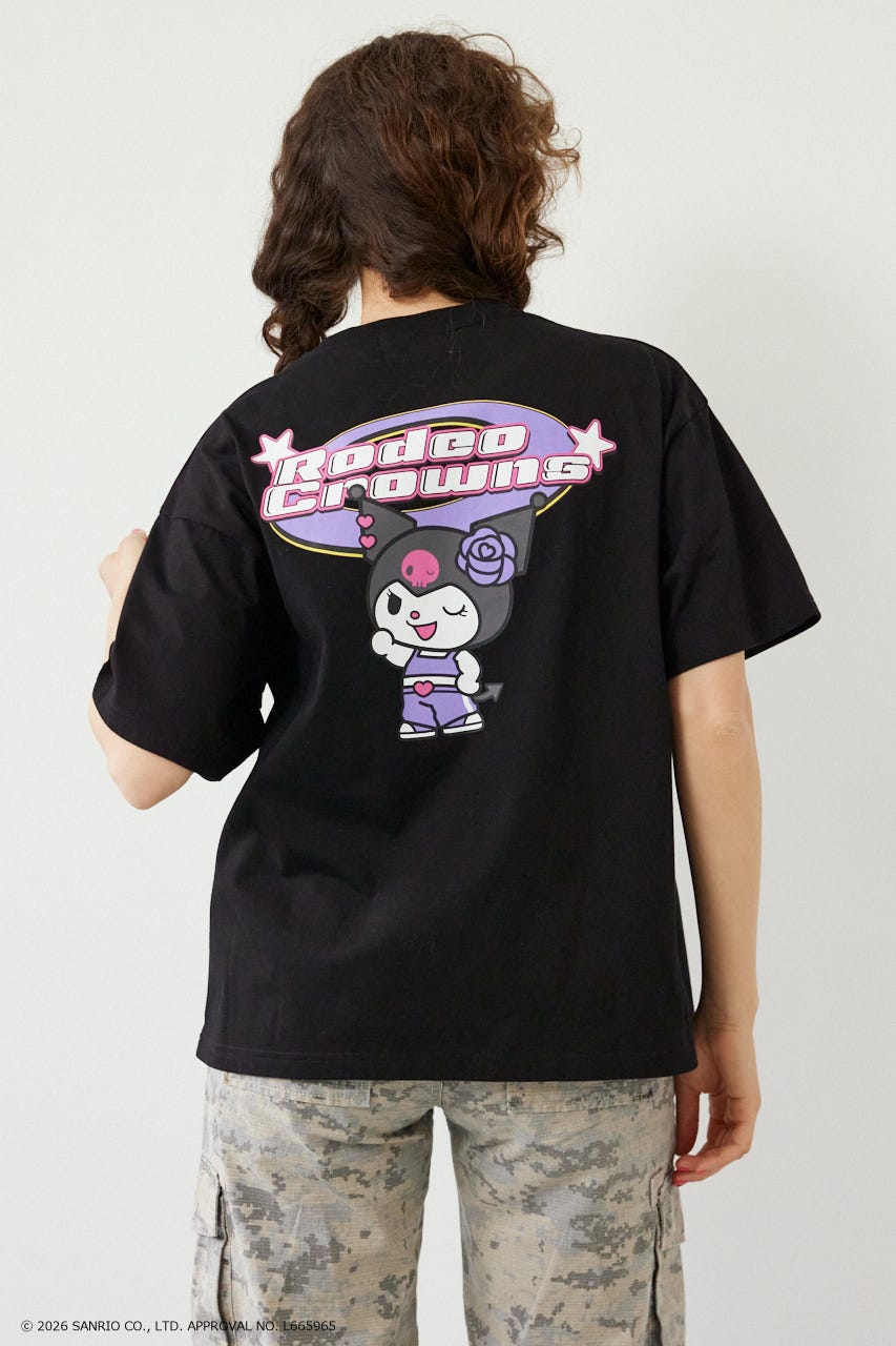 【WEB限定】＜UNISEX＞(サンリオキャラクターズ) Y2KロゴTシャツ BLK L