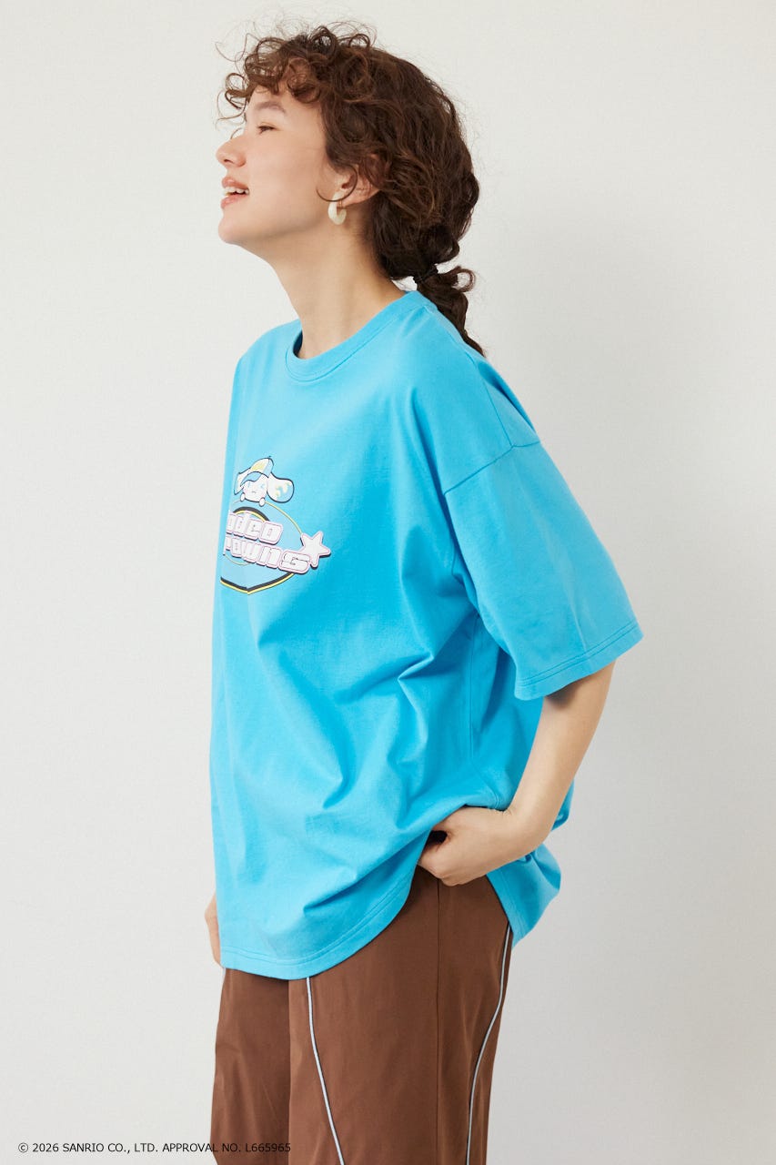 【WEB限定】＜UNISEX＞(サンリオキャラクターズ) Y2KロゴTシャツ BLU M