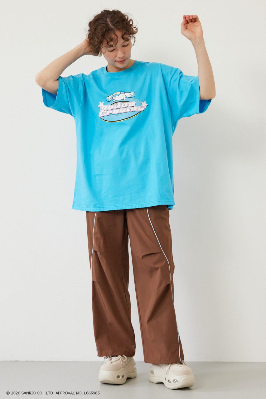【WEB限定】＜UNISEX＞(サンリオキャラクターズ) Y2KロゴTシャツ BLU M